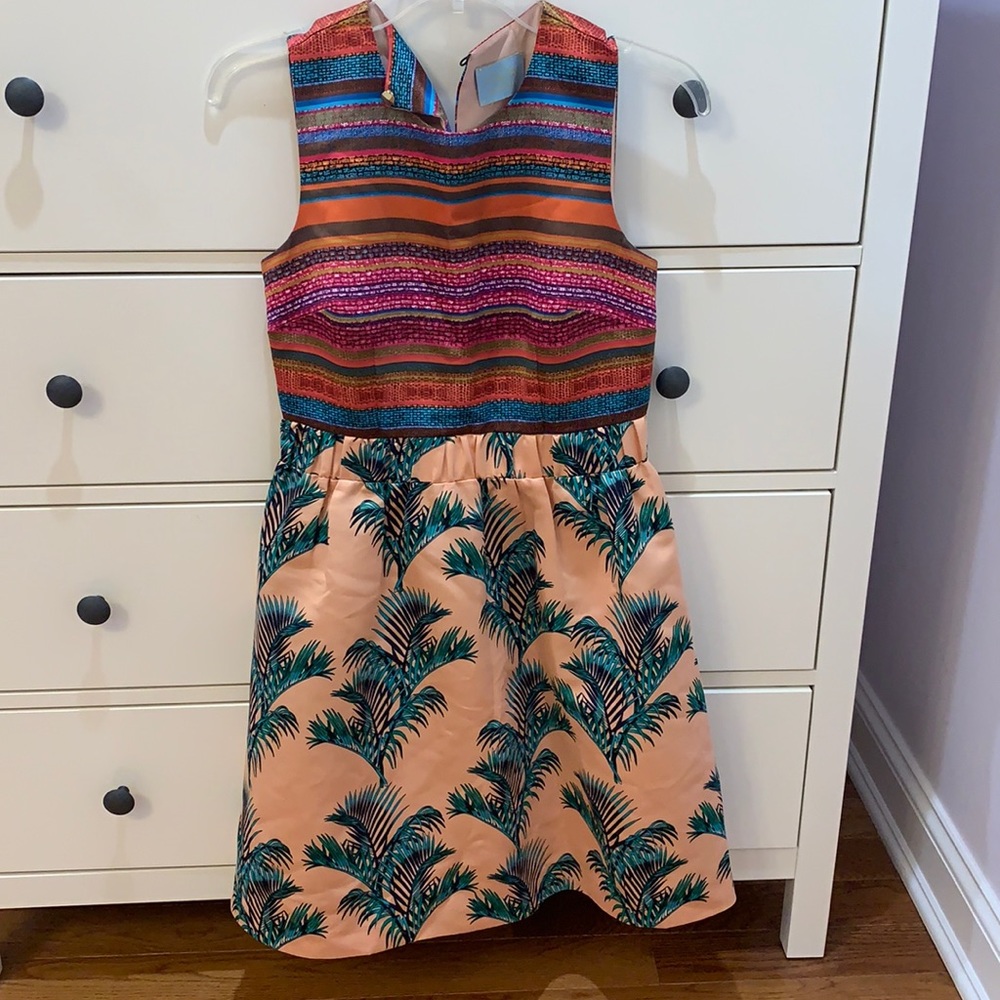 Satin mixed print dress